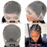 4x4/13x4/13x6/Full Frontal/360/Full Lace Transparent Lace Jet Black 1# Color Wig - Straight