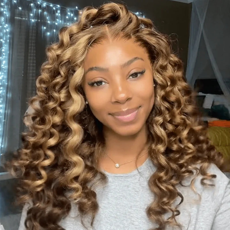 【Flash Sale】13x4/13x6 HD/Transparent Lace Front Pre-plucked Hairline 150%180%250% Highlight Color Wig - Wand Curl