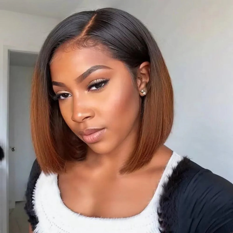 [50% OFF]HALF PRICE ///13x4 Transparent Lace Ombre Color Bob Wig - Straight Bob