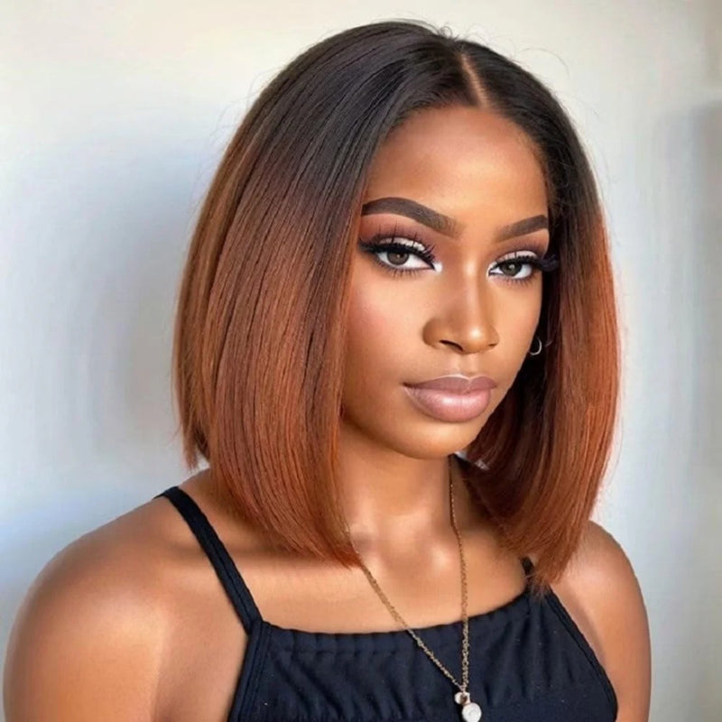 [50% OFF]HALF PRICE ///13x4 Transparent Lace Ombre Color Bob Wig - Straight Bob