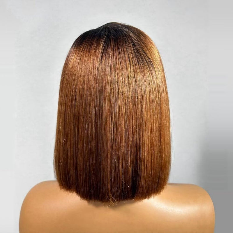 [50% OFF]HALF PRICE ///13x4 Transparent Lace Ombre Color Bob Wig - Straight Bob