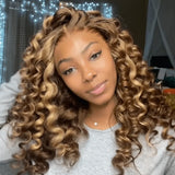 【Flash Sale】13x4/13x6 HD/Transparent Lace Front Pre-plucked Hairline 150%180%250% Highlight Color Wig - Wand Curl