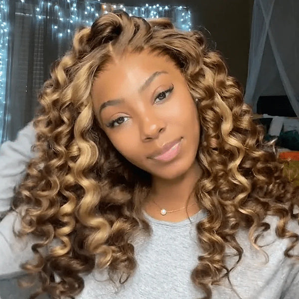 【Flash Sale】13x4/13x6 HD/Transparent Lace Front Pre-plucked Hairline 150%180%250% Highlight Color Wig - Wand Curl
