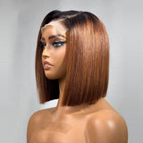 [50% OFF]HALF PRICE ///13x4 Transparent Lace Ombre Color Bob Wig - Straight Bob