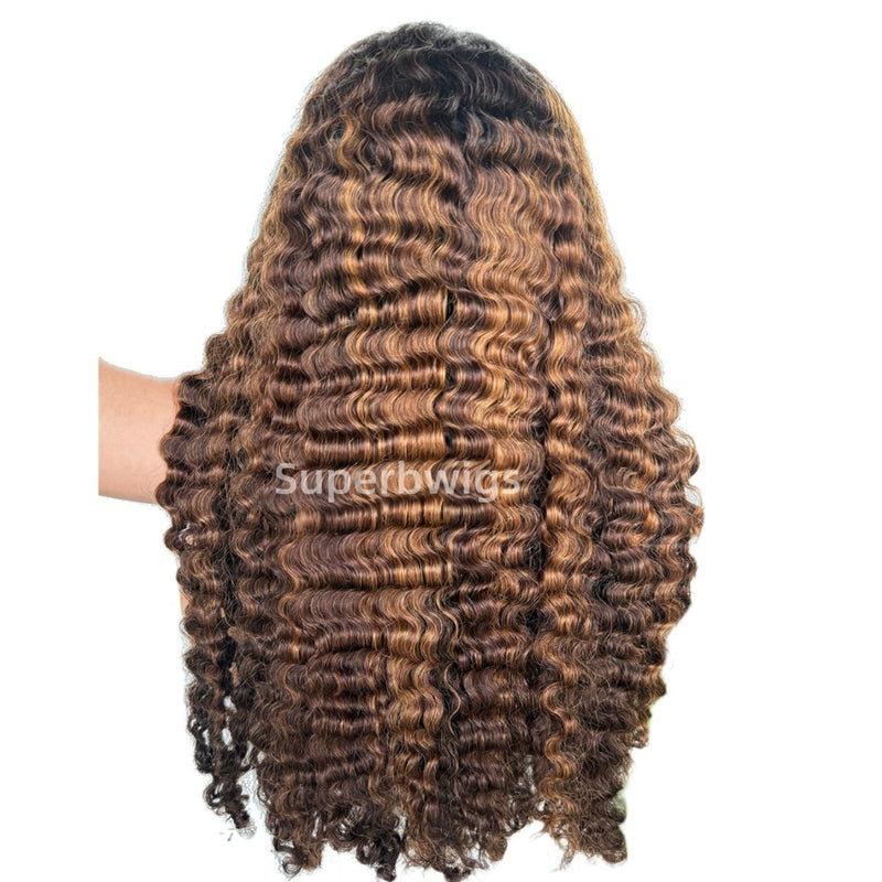 【Flash Sale】13x6  HD Lace Upgraded Hairline Highlight Color Wig - Burmese Curly
