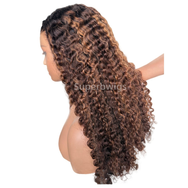 【Flash Sale】13x6  HD Lace Upgraded Hairline Highlight Color Wig - Burmese Curly