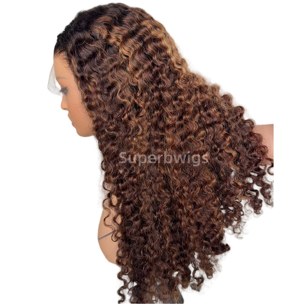 【Flash Sale】13x6  HD Lace Upgraded Hairline Highlight Color Wig - Burmese Curly
