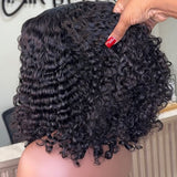 HD Lace 13x6 Fitted Cap Ear Tap BOB Wig - Deep Burmese Curly