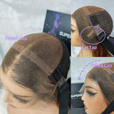 HD Lace 13x6 Fitted Cap Ear Tap Brown Color 4C Edge Wig - Spanish Bouncy Curl