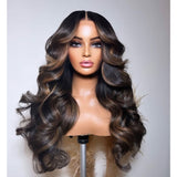 HD Lace 13x6 Fitted Cap Ear Tap Highlight Color Wig - Body Wave Wavy