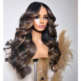 HD Lace 13x6 Fitted Cap Ear Tap Highlight Color Wig - Body Wave Wavy