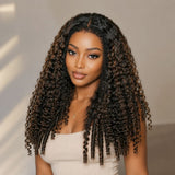 HD Lace 13x6 Fitted Cap Ear Tap Highlight Color Wig - Burmese Curly with Spiral Curl Ends
