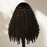 HD Lace 13x6 Fitted Cap Ear Tap Highlight Color Wig - Burmese Curly with Spiral Curl Ends