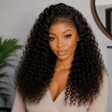 HD Lace 13x6 Fitted Cap Ear Tap Highlight Color Wig - Kinky Loose Wave 4C edge