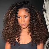 HD Lace 13x6 Fitted Cap Ear Tap Ombre Highlight Wig - Wand Curl