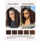 HD Lace 13x6 Fitted Cap Ear Tap Ombre Highlight Wig - Wand Curl