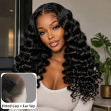 HD Lace 13x6 Fitted Cap Ear Tap Wig - Loose Wave Wander Curl