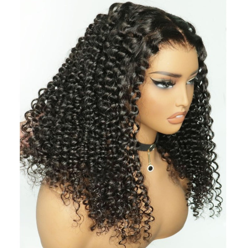 "370 Fitted Cap" HD LACE FRONT WIG WITH Invisible Strap - Kinky Curly