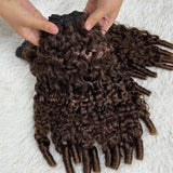 High Quality Virgin Human Hair Bundles Brown Color - Burmese Curly with Sperial Curl Ends