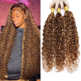High Quality Virgin Human Hair Bundles Highlight Color - Curly Wave