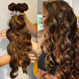 High Quality Virgin Human Hair Bundles Hihlight - Body Wave