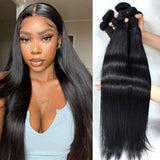 High quality virgin human hair bundles straight black silky texture uniform length virgin human hair extensions