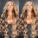 Highlight Body Wave 13x4 Hd Lace Front Human Hair Wigs Honey Blonde 13x6 body Wave Lace Frontal Wig for Women