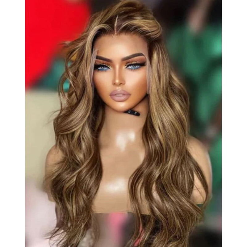 Honey Blonde 13x4 PRE-PLUCKED Highlight Wave HUMAN HAIR LACE FRONT WIG