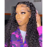 Icey Pre-Made Fake Scalp Deep Curly Human Hair 360 Lace Front Wig