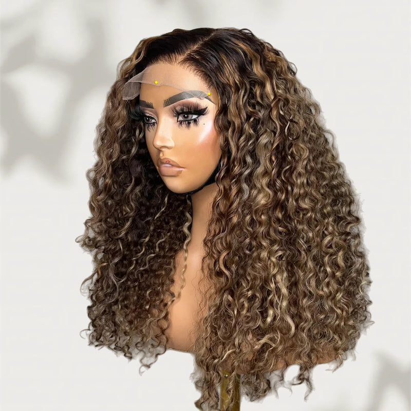 Bye~Bye~KNOTS HD Lace 13x6 Frontal Upgraded Hairline Highlight Color Wig - Deep Curly