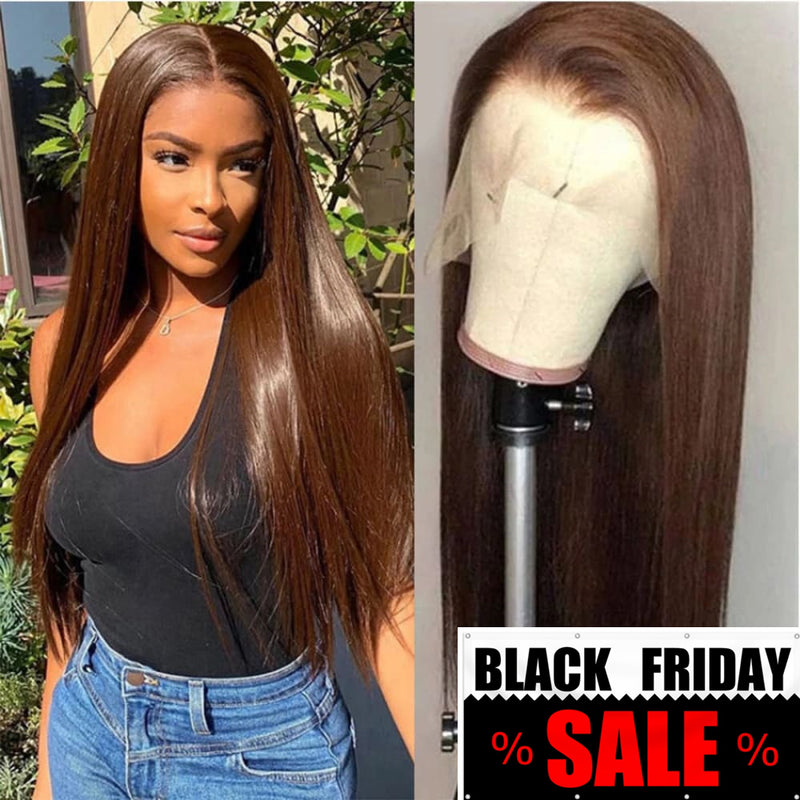 💥【BLACK FRIDAY】💥Isis 13x6 HD Swiss Lace Front Upgraded Hairline Pre-plucked 2# Brown Color 150%180% Wig - Straight/Body Wave/Curly