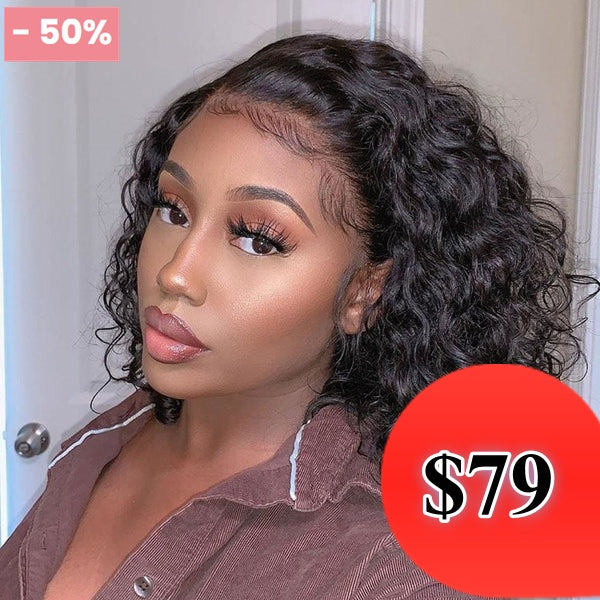 Half Price/// Loose Wave Short Bob Wig  13x4 Lace Front Human Hair Wigs