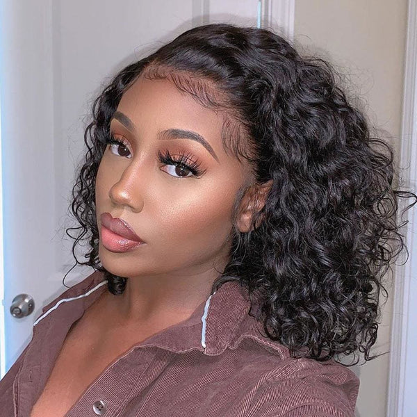 [50% OFF]HALF PRICE /// 13x4 Transparent Lace Front Human Hair Wig - Loose Wave Bob