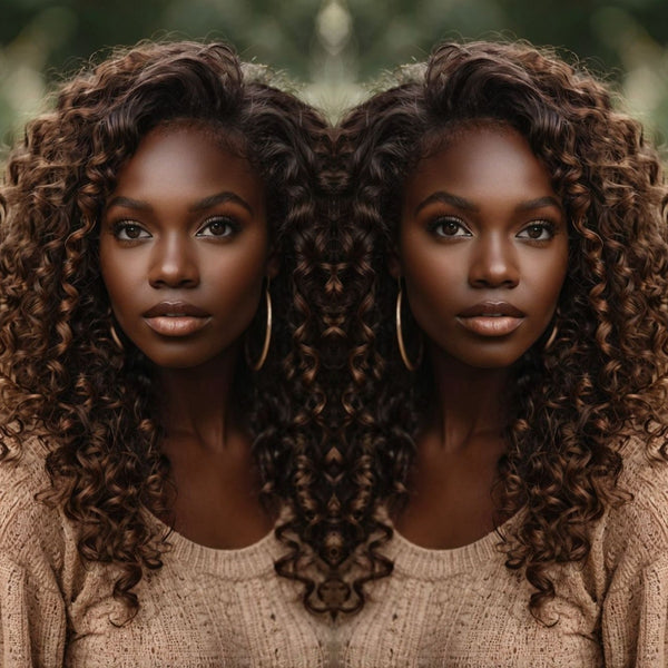 "3D DOME CAP" 9x6 HD  Lace Upgraded C-shape Ear Brown Color Glueless Wig with Drawcord - Spanish Bouncy Curl