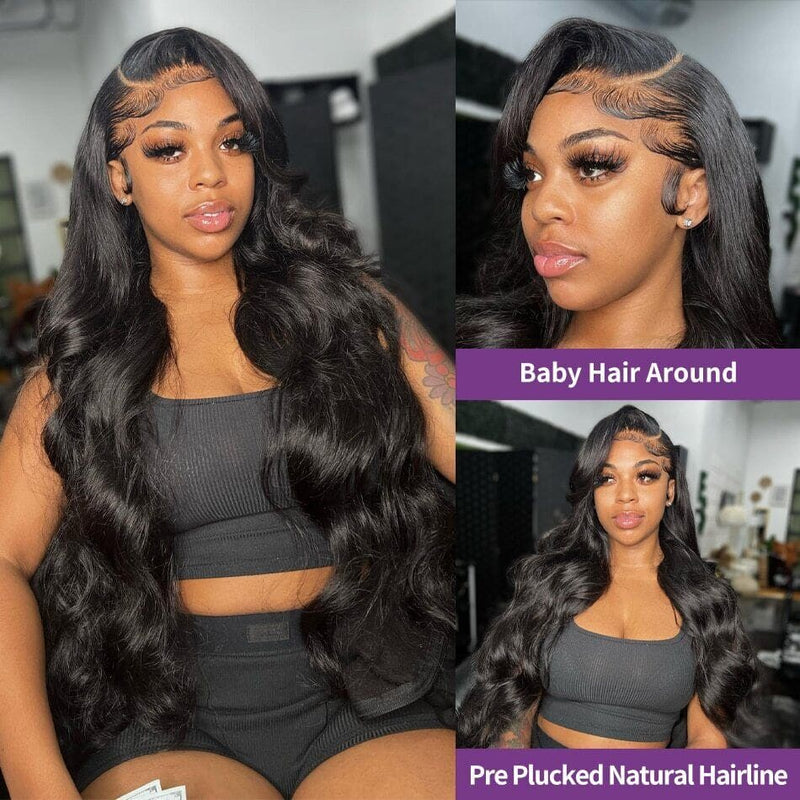 Kennedy 360 HD Lace Body Wave Human Hair Wigs with Transparent Drawstring