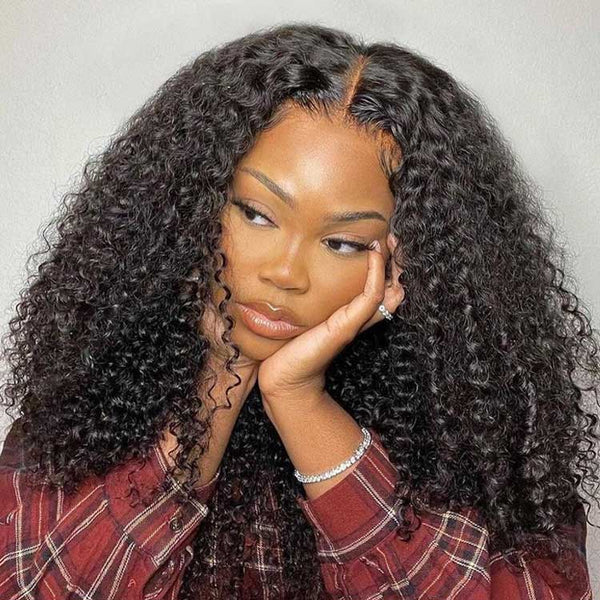 "370 Fitted Cap" HD LACE FRONT WIG WITH Invisible Strap - Kinky Curly
