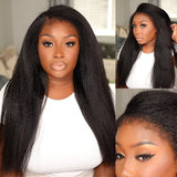 Bye~Bye~KNOTS HD Lace 13x4 Full Frontal Pre-plucked Hairline Wig - Kinky Straight with New Born Edge