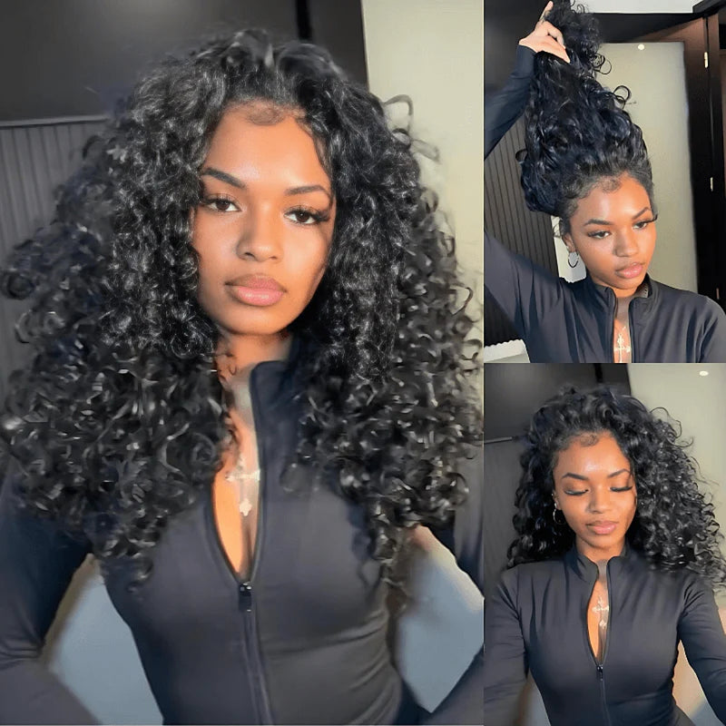 【Upgraded】PreCut 4-Line Invisible Strap 360 HD Lace Wig - Spanish bouncy Curl