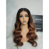 "LAGOS" M-Shaped HAIRLINE 13x6 HD Lace Front Ombre Color Wig - Body Wave