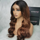 "LAGOS" M-Shaped HAIRLINE 13x6 HD Lace Front Ombre Color Wig - Body Wave