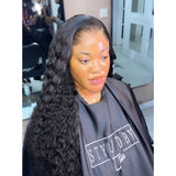 Black loose wave 13x6 hd lace front wig lagos with m-shaped hairline and natural glossy texture