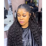 Black loose wave 13x6 hd lace front wig lagos with voluminous curly hair and center parting hairline 13x6
