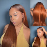 "LAGOS" M-Shaped HAIRLINE 13x6 Transparent Lace Front Honeyed Ombre Color Wig - Straight