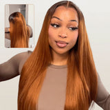 "LAGOS" M-Shaped HAIRLINE 13x6 Transparent Lace Front Ombre Color Wig - Straight