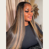 "LAGOS" M-Shaped HAIRLINE 360 HD Lace Invisible Strap Highlight Color Wig - Straight