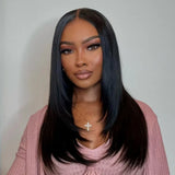 Agatha 5x5/13x6 HD Swiss Lace Front Upgraded Preplucked Hairline Wig - Layered Cut Straight