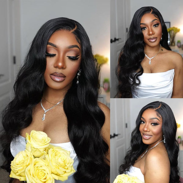 Layla Preplucked Hairline Body Wave Human Hair 360  Front Lace Wig