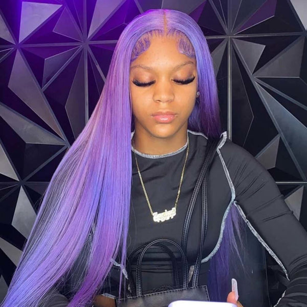 Light PURPLE 613 Colored 13X4 Lace Front Wig Srtaight