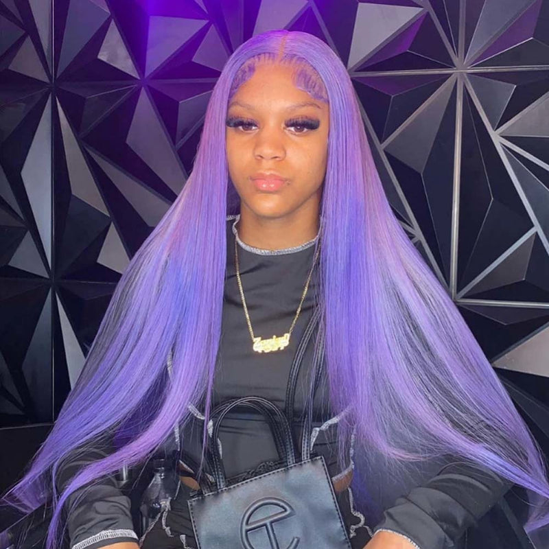 Light PURPLE 613 Colored 13X4 Lace Front Wig Srtaight