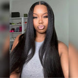 【LUX】Bye~Bye~KNOTS FULL LACE HD LACE HUMAN HAIR WIG - Light Yaki Straight